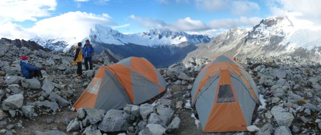 A room with a view at Artesonraju high camp ( Dunc Rogers )