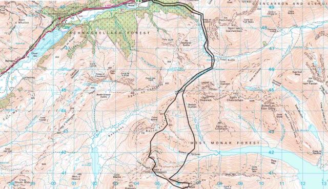 Our route to Lurg Mhor or there and back again, a most excellent adventure.